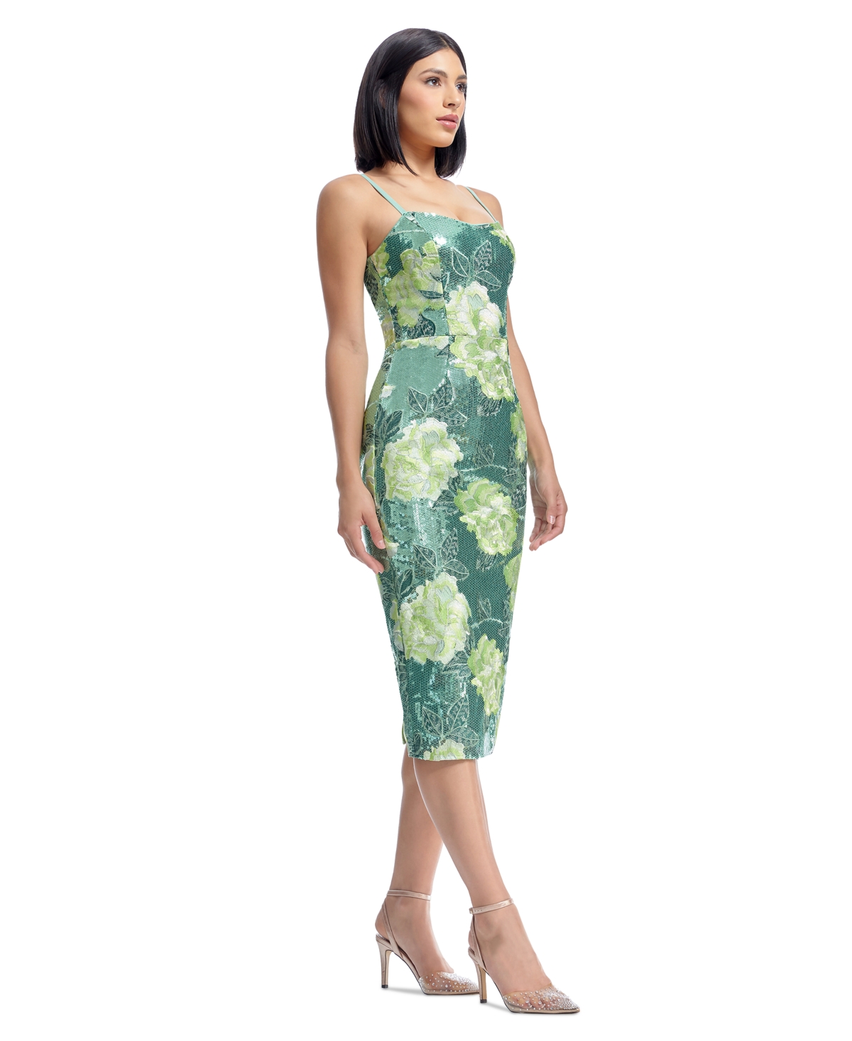 Dress The Population Women's Blakely Sweetheart-neck Dress In Green