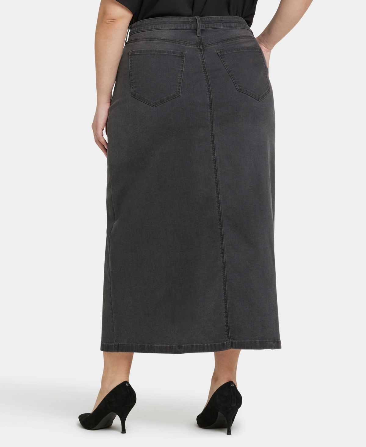 Nydj Plus Size High Rise Long Skirt In Cloud Stone