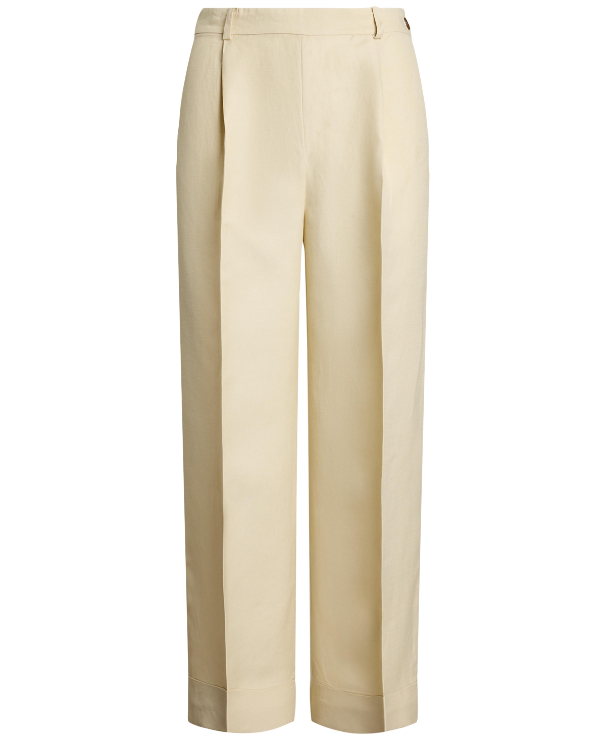 Shop Ralph Lauren Women's Linen-blend Twill Wide-leg Pants In Ivory Beige