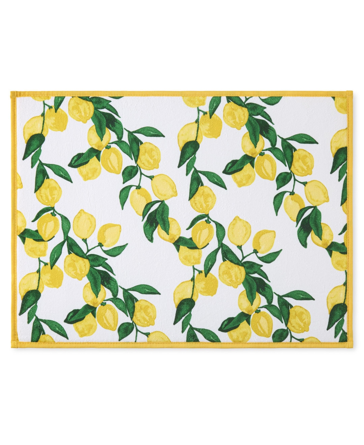 Lemon Vine Dish Drying Mat, 16" x 22" - Sunflower Yellow