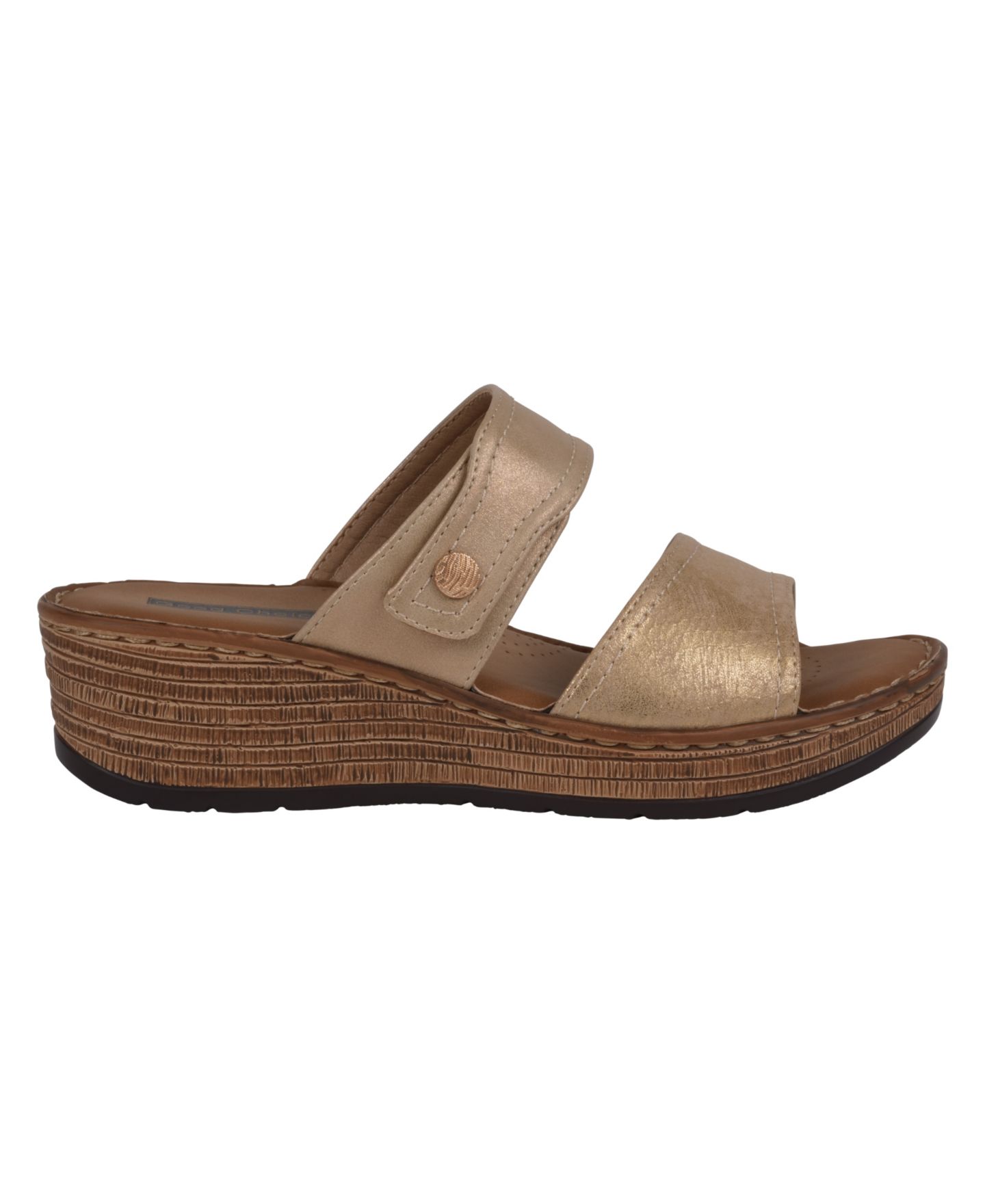 Женские сандалии GC Shoes Meli Slip-On Wedge, цвет: Золотой — фото 2