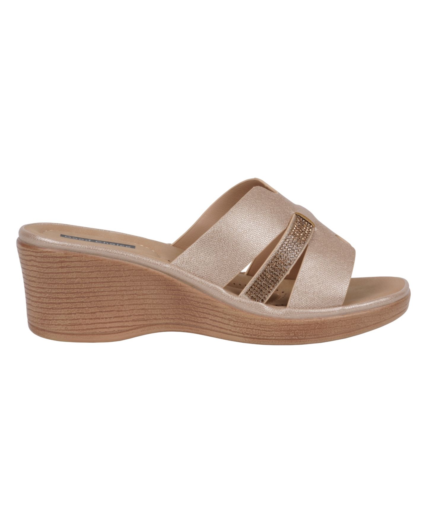Женские сандалии GC Shoes Frances Embellished Wedge, цвет: Золотой — фото 2