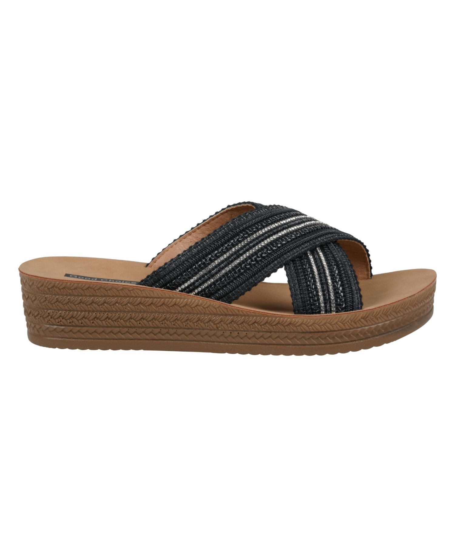 Women's Robyn Embellished Crisscross Strap Wedge Sandals