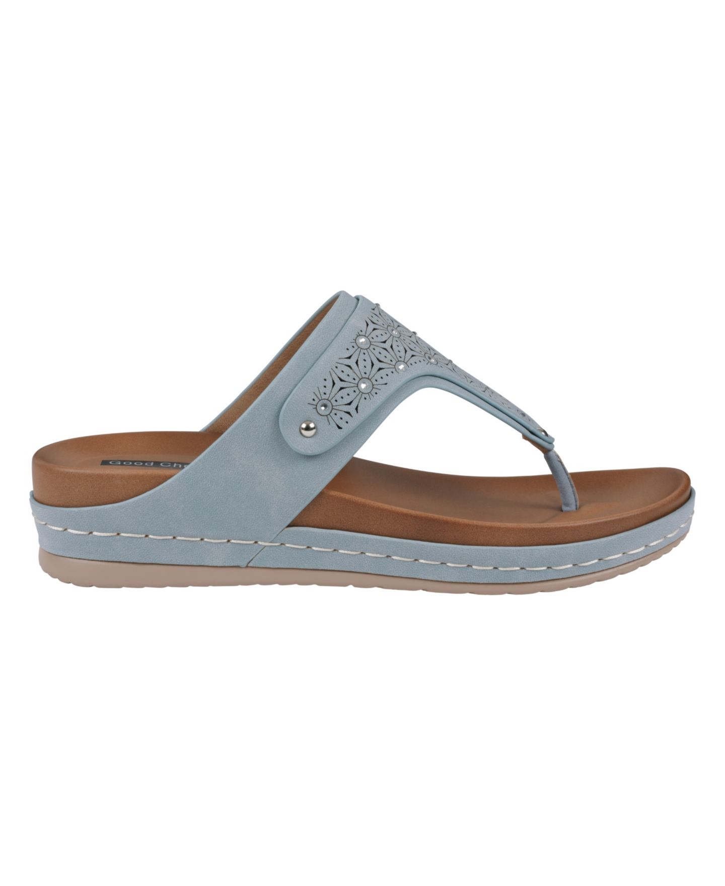 Женские сандалии GC Shoes Tani Thong Wedge, цвет: Королевский синий — фото 2