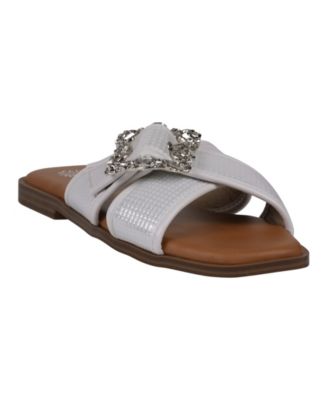 Women's Ivy Embellished Buckle Slide Flat Sandals