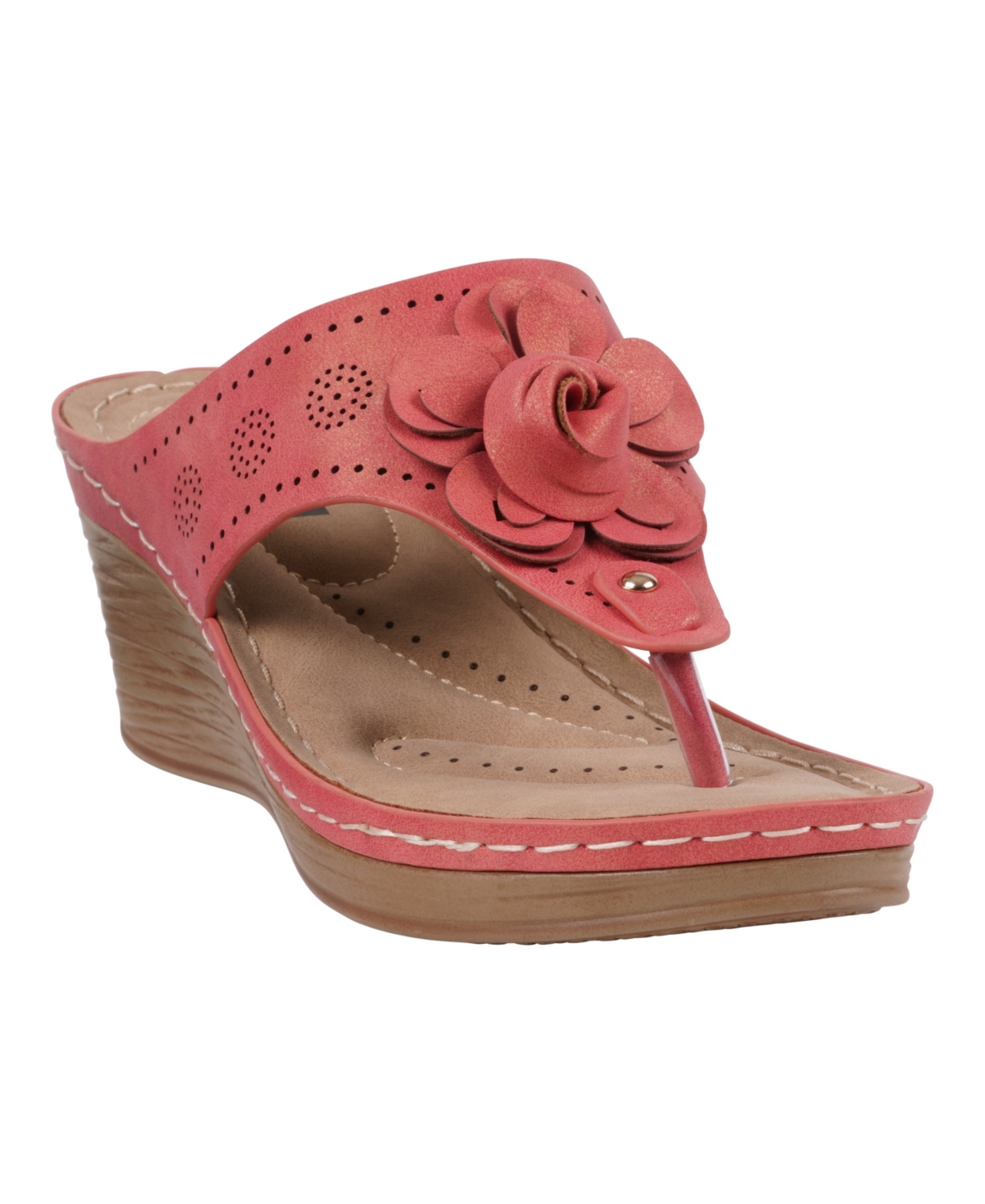 Gc Shoes Willa Flower Wedge Sandal In Red