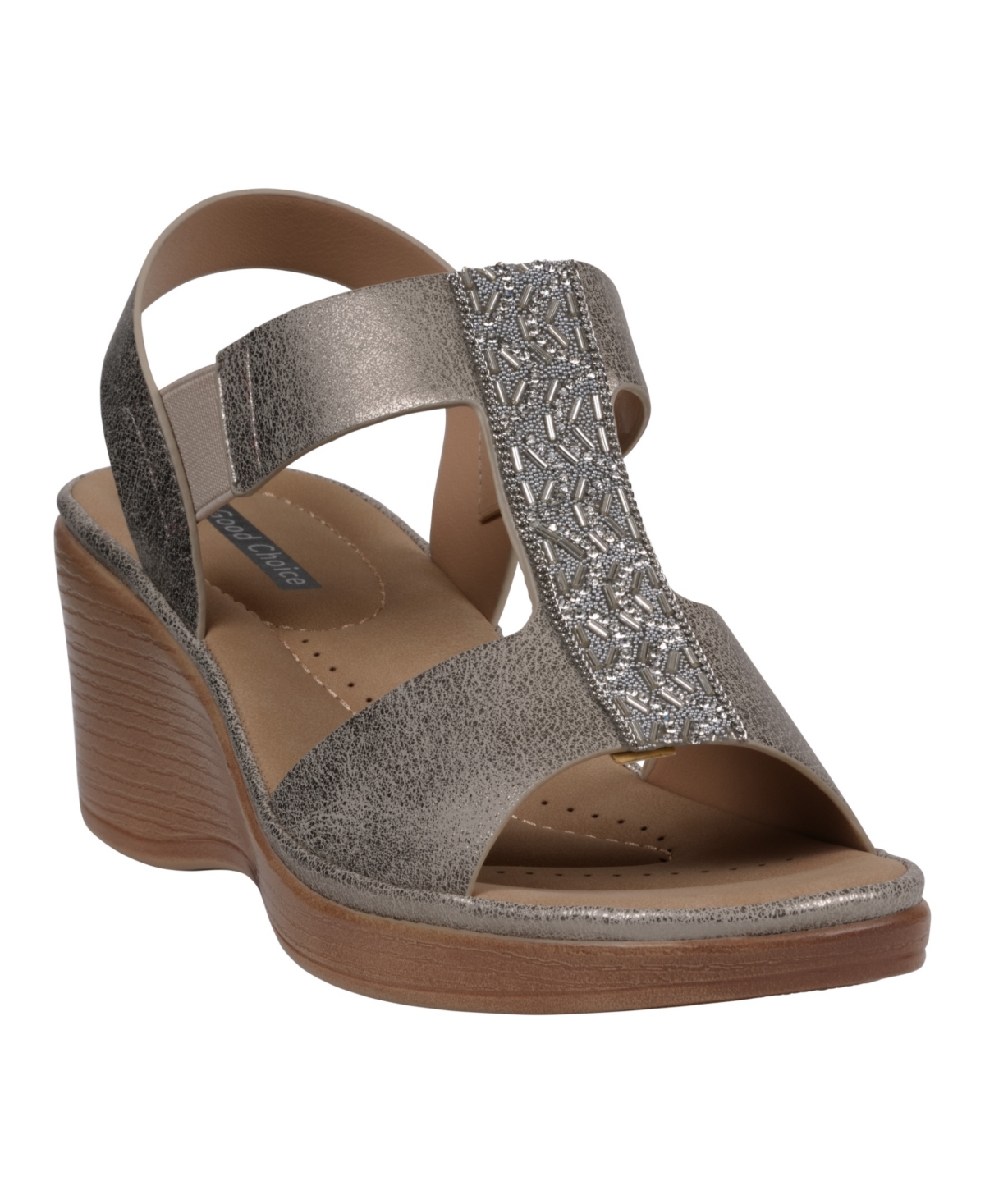 Gc Shoes Elissa Wedge Sandal In Pewter