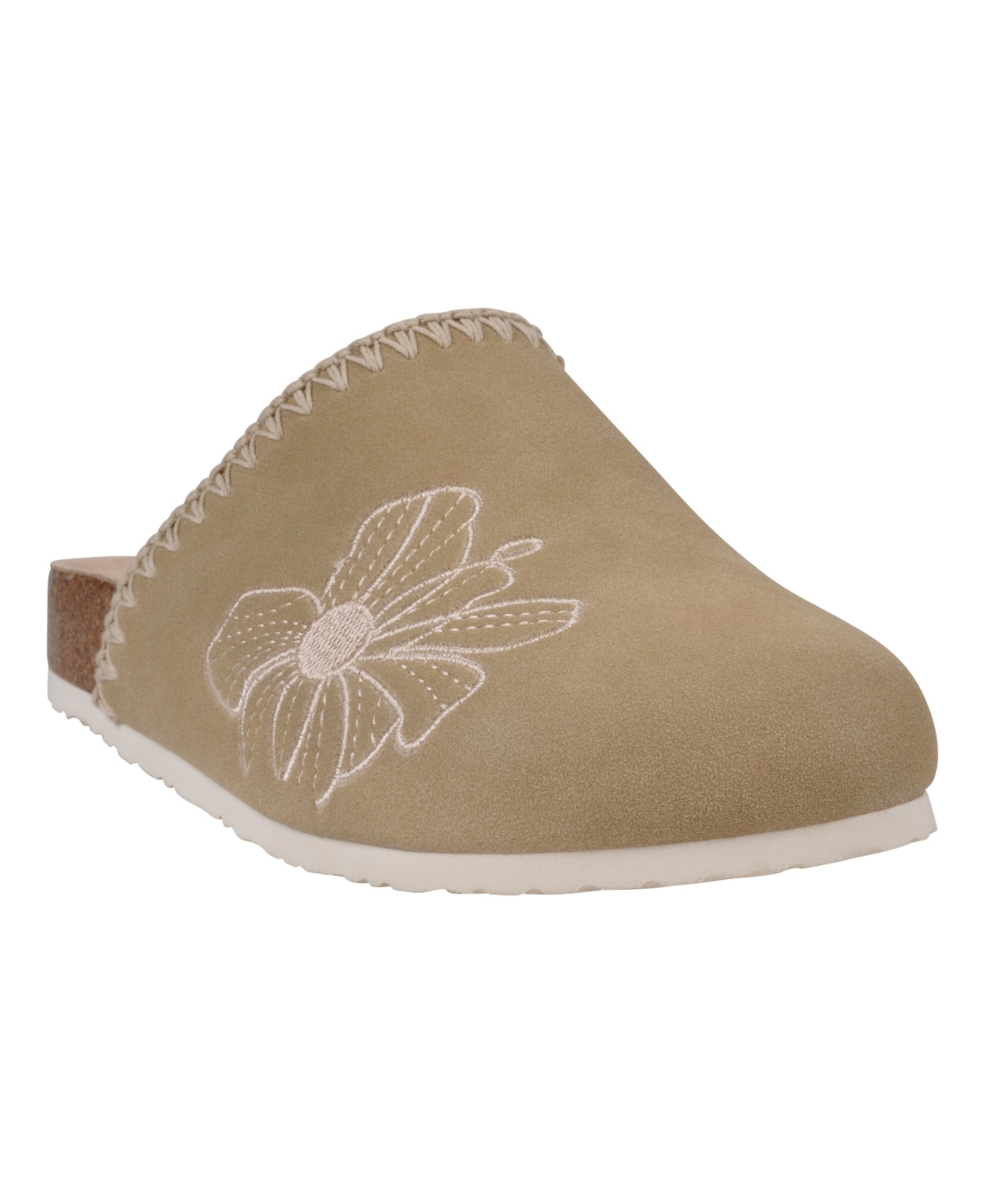 Women's Jamie Embroidered Slide Footbed Clogs - Cognac