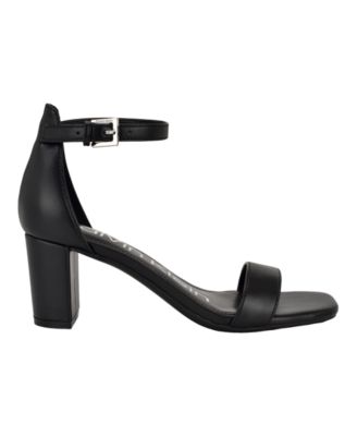 Nolene Ankle Strap Square-Toe Block Heel Sandals