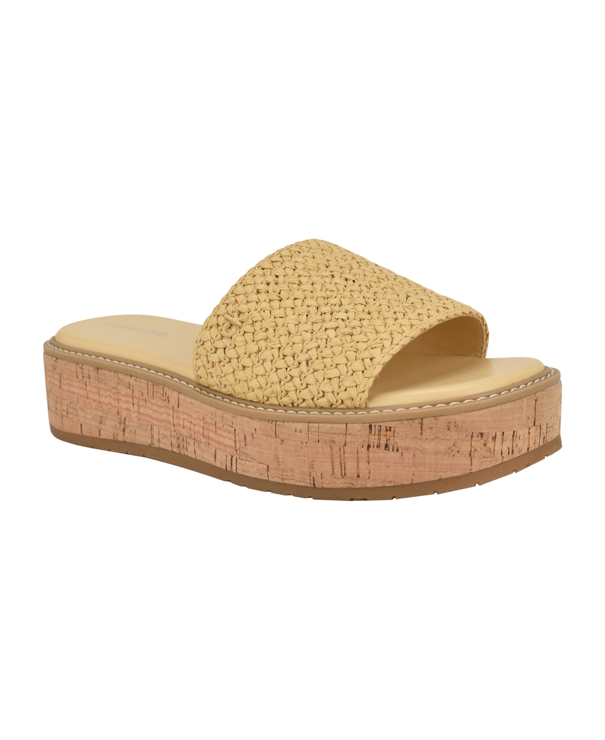 Calvin Klein Arzelia Platform Sandal In Natural Woven
