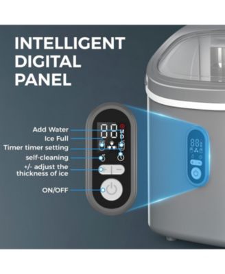 30Lbs/Day Home Portable Cube Ice Maker Includes Ice Scoop and Basket, Grey