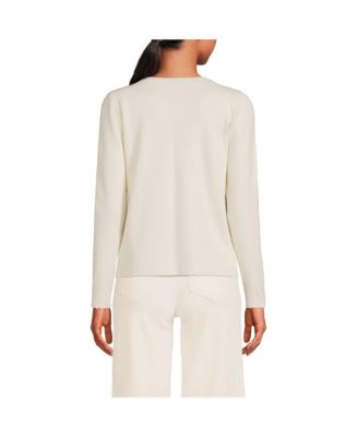 Женский приталенный кардиган-джемпер-комплект из смесовой ткани с гребешком от Lands' End