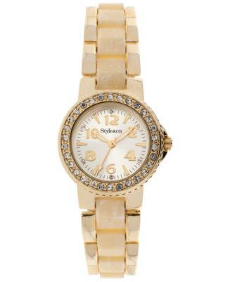 Style Co Watch Women s Gold Tone Bracelet 30mm SY030GBN Macy s