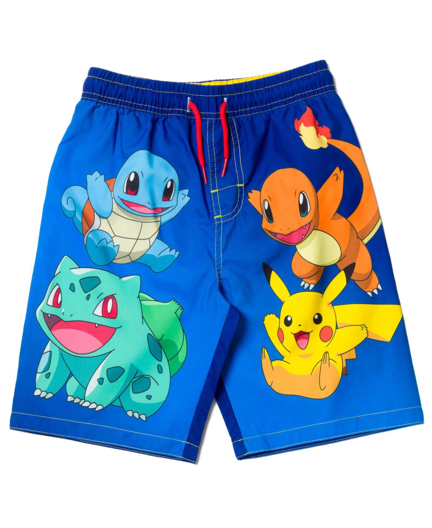 Boys Pikachu UPF 50+ Rash Guard Swim Trunks Outfit Set to