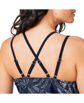 Свободный женский топ-танкини из блузона в стиле кантри с двойным вырезом и бретельками