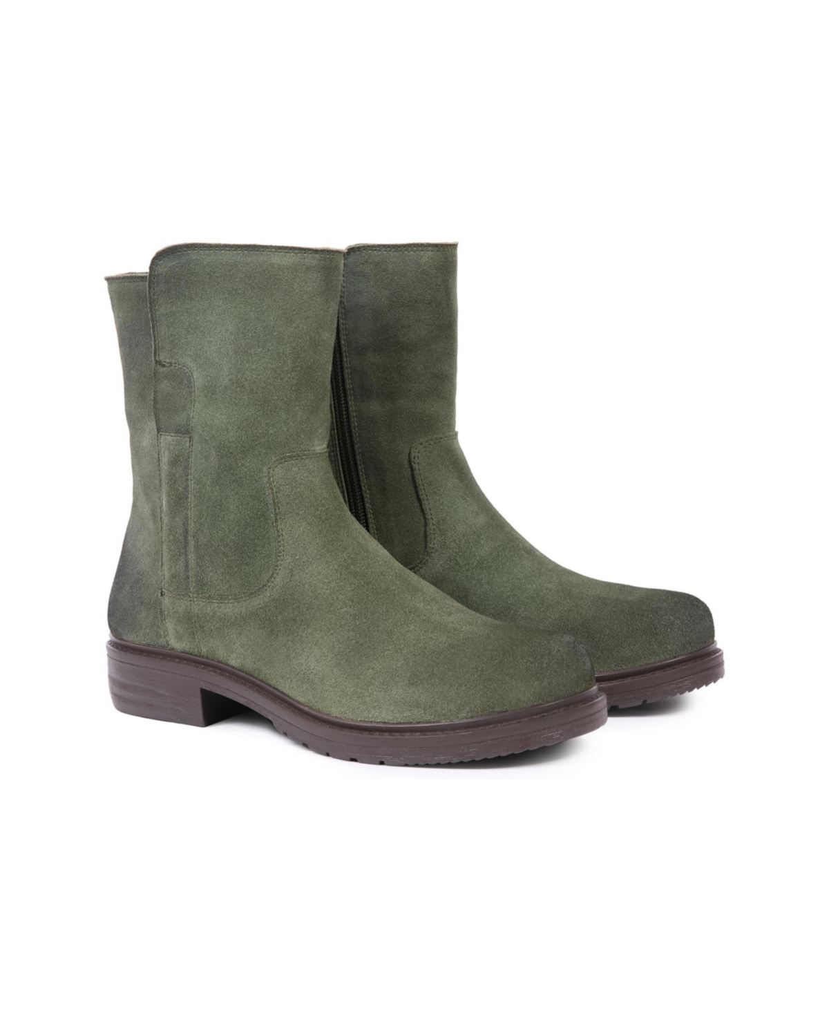 Essential Leather Ankle Boots - Olive