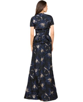 Женское парчовое платье Lara без бретелек с болеро