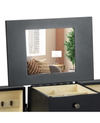 2 Colors Armoire Storage Standing Jewelry Cabinet with Mirror