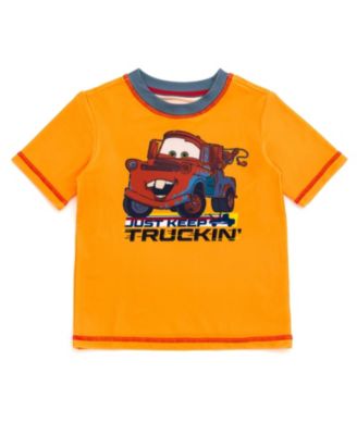 Toddler Boys Disney Pixar Lightning McQueen Rash Guard and Swim Trunks Outfit Set