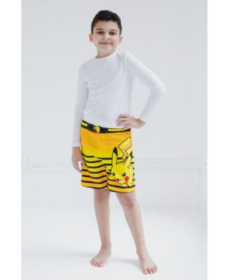 Boys Pikachu Compression UPF 50+ Swim Trunks Bathing Suit