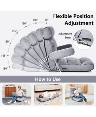 Adjustable Folding Sofa Chair with 6 Position Stepless Back
