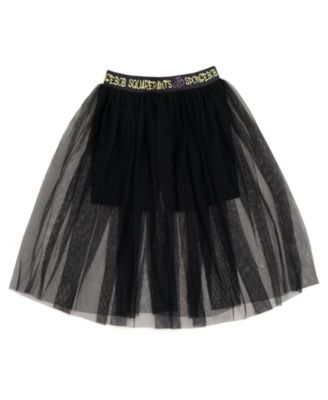 Girls Cropped Boxy Drop Shoulder T-Shirt and Mesh Tulle Skort