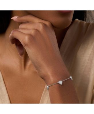 Joyful Connections Mother of Pearl Silver Heart Bracelet