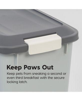 USA 54Lbs Dog Food Storage Container 2-Pack with Wheels, Airtight Lid, 2-Cup Scoop, Gray/Dark Gray