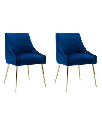 Upholstered Performance Velvet Accent Chair With Metal Leg (Set of 2)
