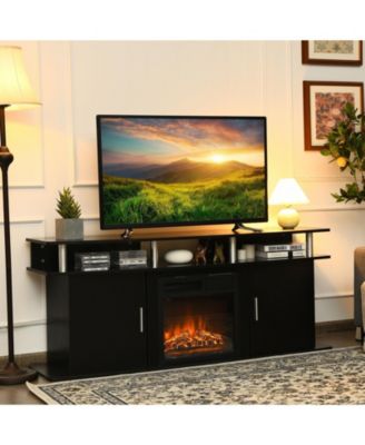 63 Inch TV Entertainment Console Center with 2 Cabinets