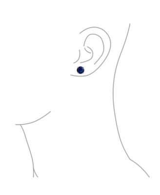 Round Solitaire CZ Stud Earrings Screw back Rose Gold Plated .925 Sterling Silver