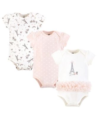 Hudson Baby Baby Girls Hudson Soft Everyday Cotton Bodysuits 3-Pack - Paris tutu 23$
