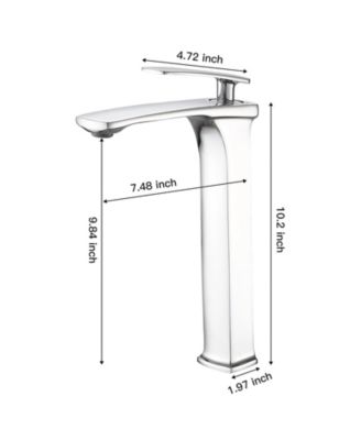 Single Hole Single Handle Bathroom Vessel Sink Faucet With Pop Up Drain Without Overflow In Polished Chrome