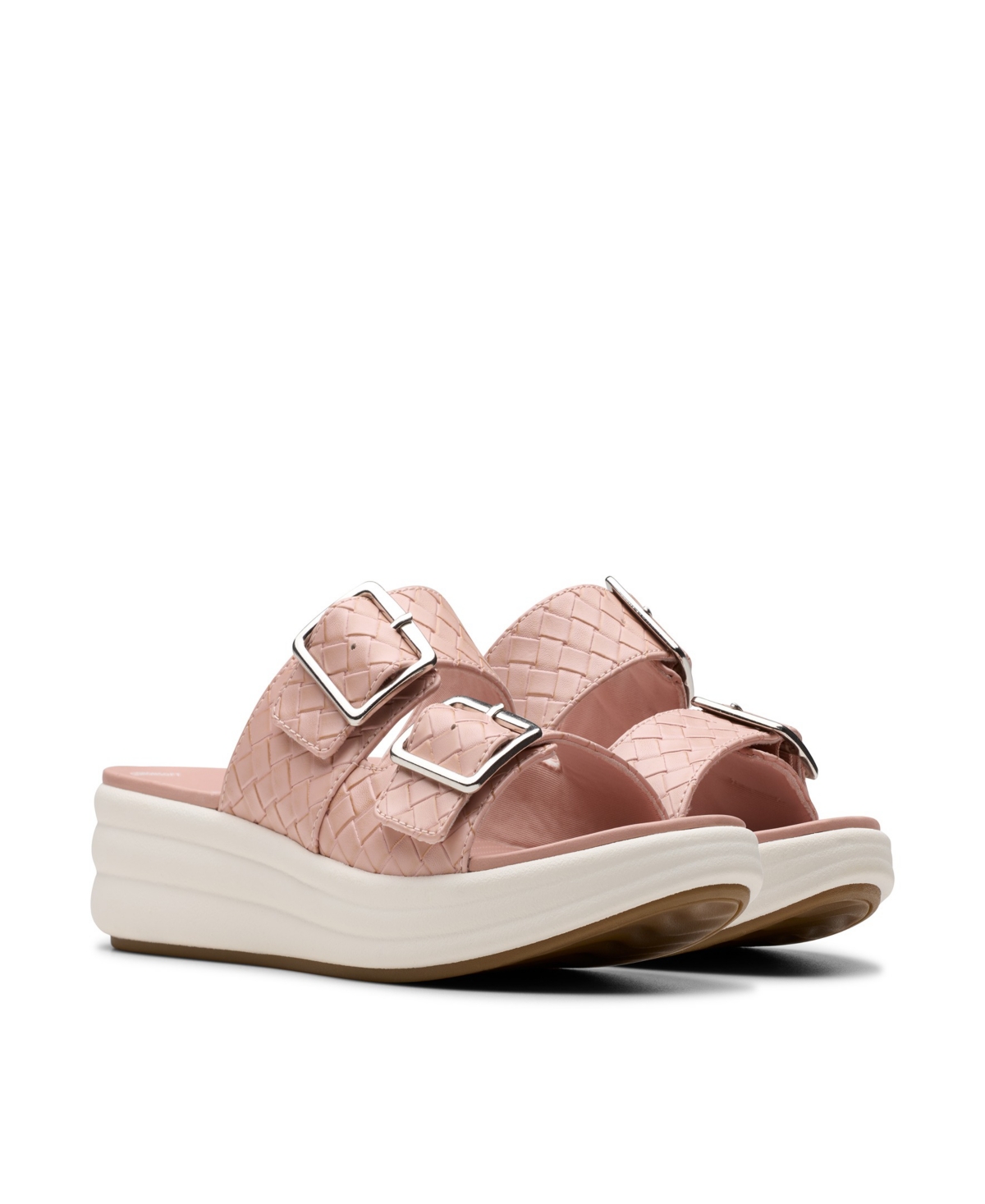 Clarks Women's Drift Buckle Slip-on Slide Wedge Sandals In Peach