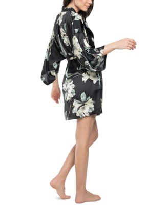 Women's Cosmica Satin Floral Wrap Robe