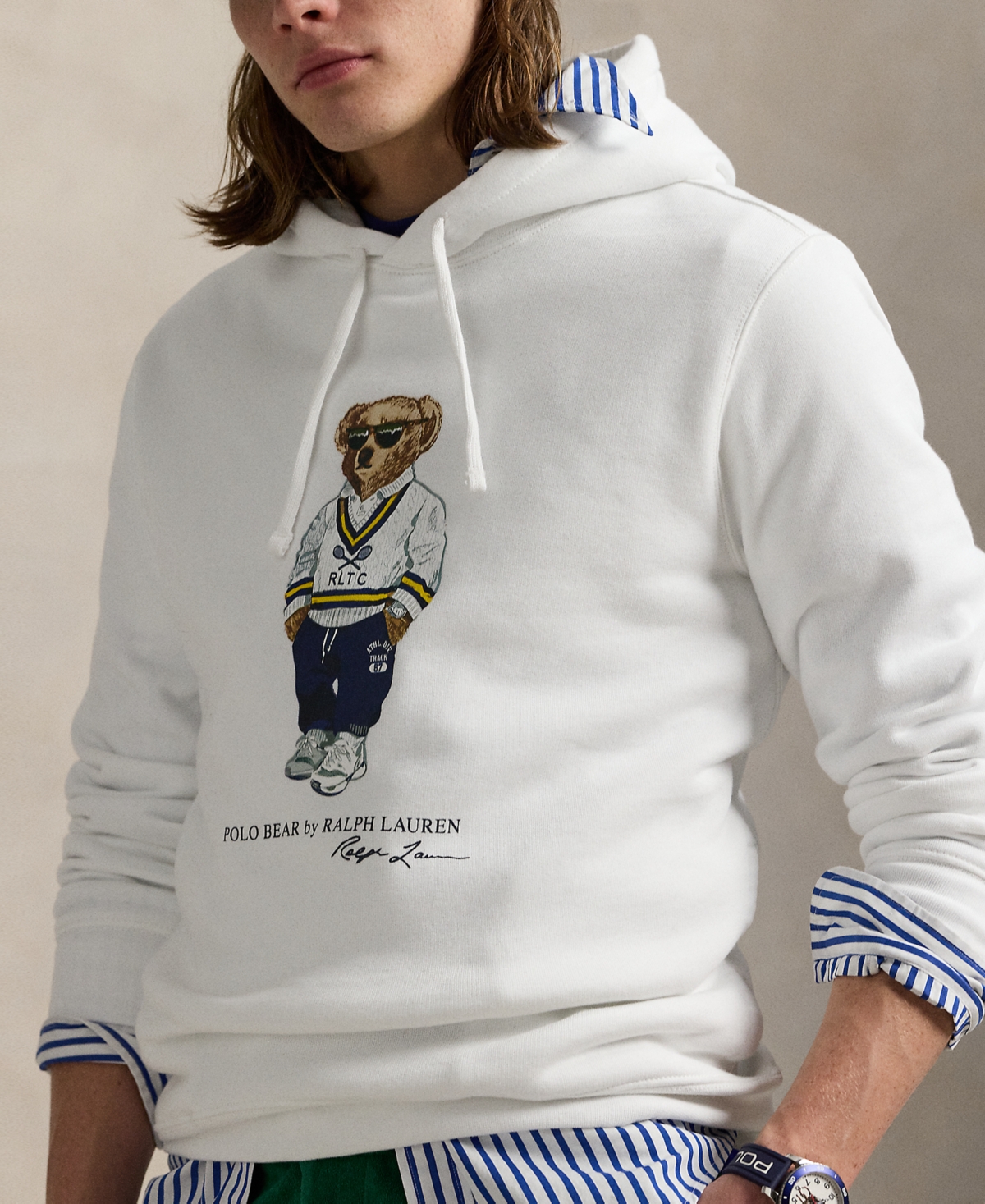 Polo Ralph Lauren Polo Bear Fleece Graphic Hoodie In White