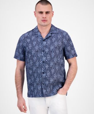Michael Kors - Men's Relaxed-Fit Linen Floral Shirt