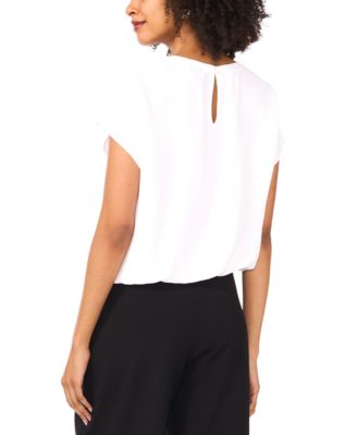 Женский топ с коротким рукавом и завязками на подоле от Vince Camuto