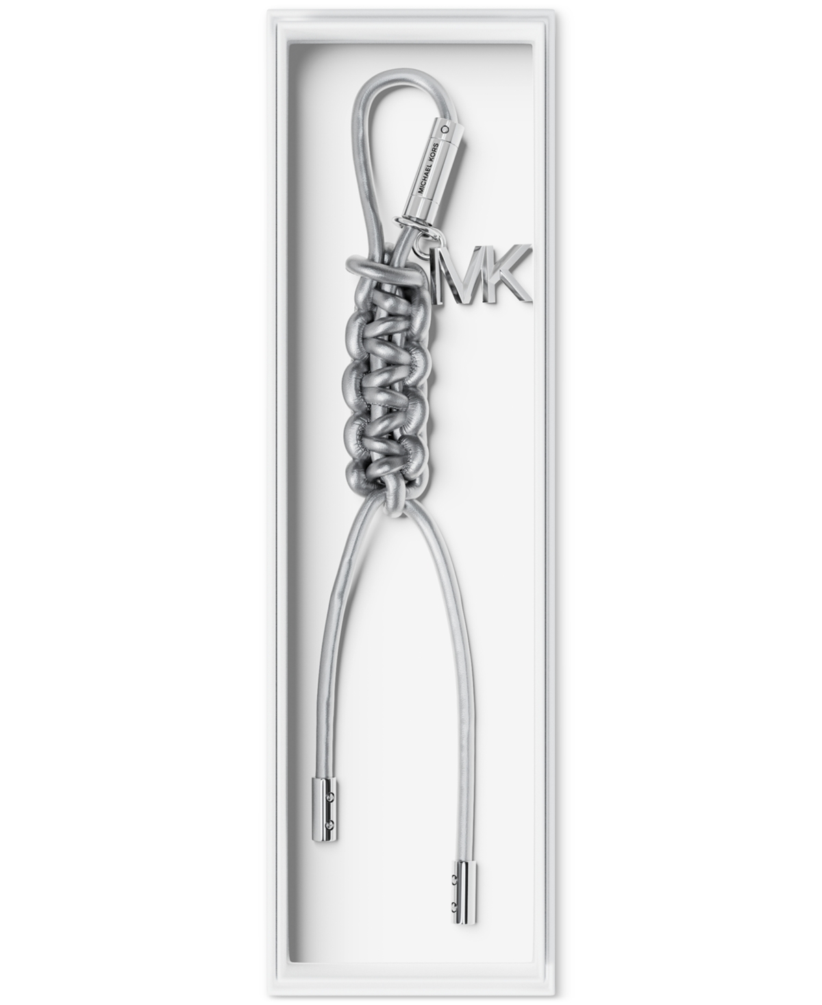 Michael Kors Michael  Met Braided Bag Charm In Silver