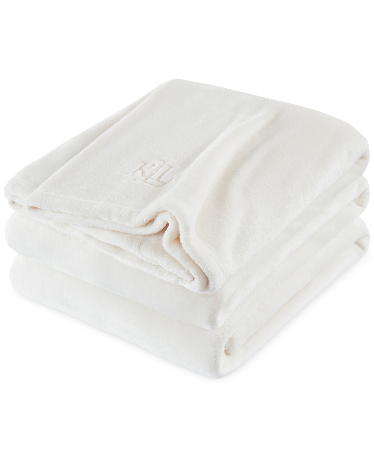 Ralph Lauren Micromink Plush Blanket, Twin In Cream