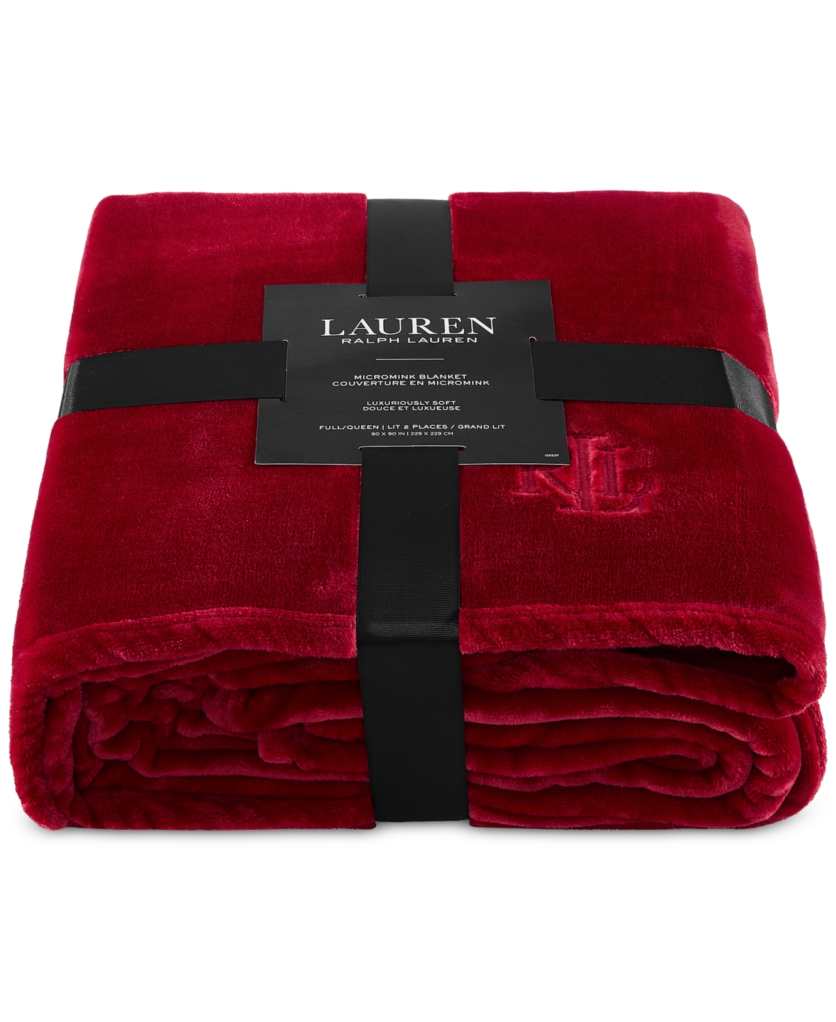 Ralph Lauren Micromink Plush Blanket, Full/queen In Red