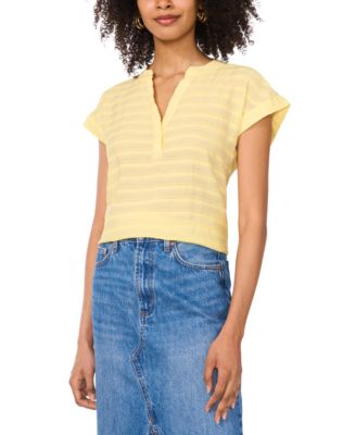 Vince Camuto - Women's Split-Neck Placket Blouse