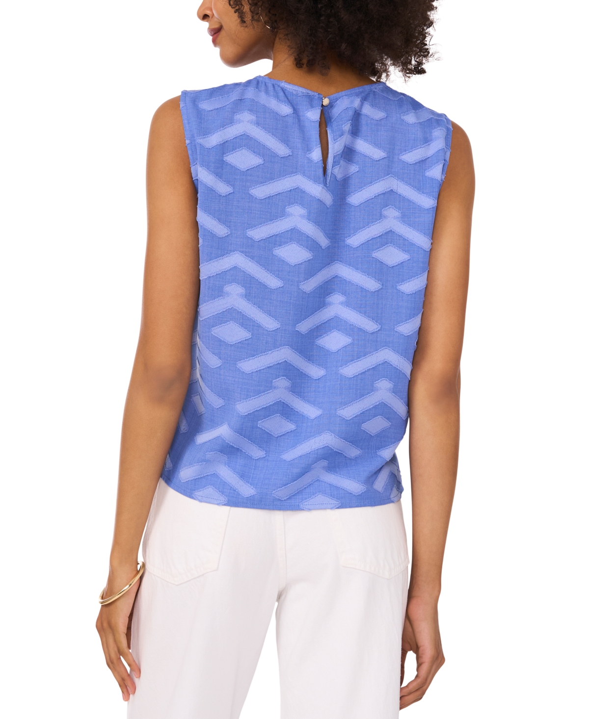 VINCE CAMUTO WOMEN'S TEXTURED SLEEVELESS CREWNECK TOP 
