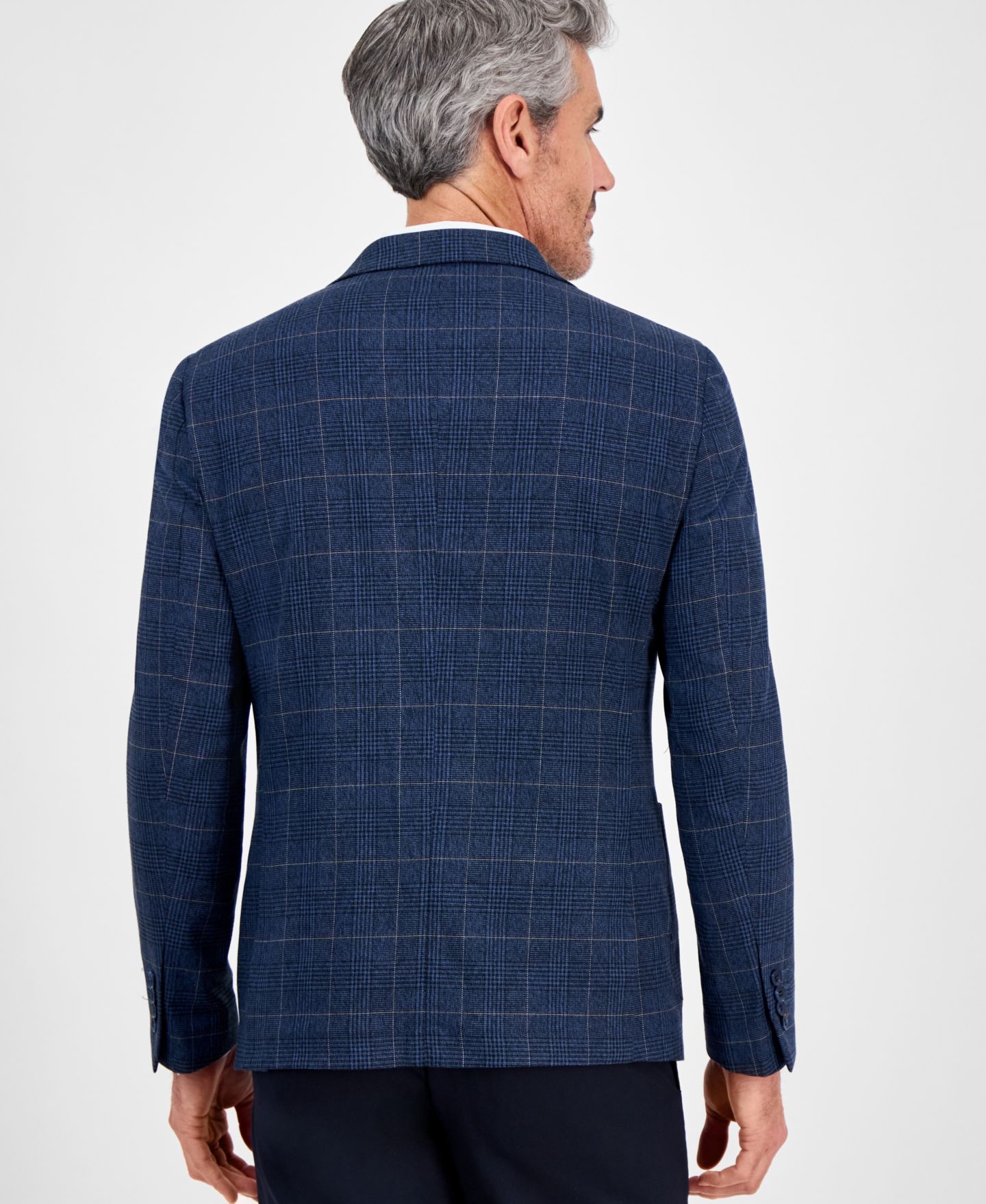 Мужской пиджак Tom Baine Slim-Fit Plaid Stretch Sport Coat, цвет: Синий — фото 2