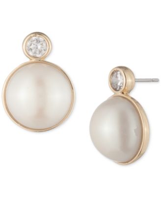 Серьги-гвоздики с имитацией золотистого жемчуга Lauren Ralph Lauren