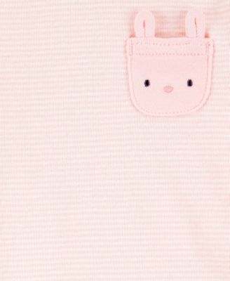 Baby Girls Cotton Bunny Top, Hat, Pants & Socks, 4 Piece Set