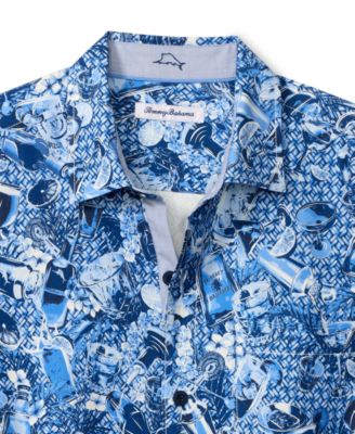 Мужская рубашка Tommy Bahama Island Mixer с коротким рукавом и принтом спереди на пуговицах