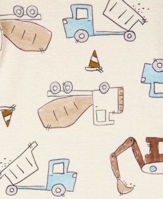 Baby Boys Short-Sleeve Construction Bodysuits, 5 Pack