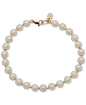 Гибкий браслет Lauren Ralph Lauren с имитацией золотистого жемчуга 