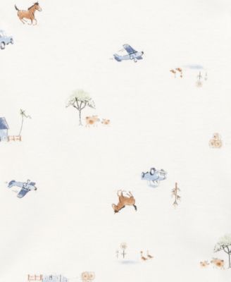 Baby 5-Pk. Cotton Dog-Print Short-Sleeve Bodysuits